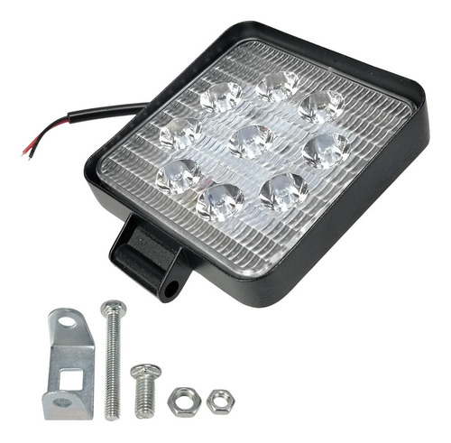Farol Auxiliar Milha Led Quadrado 12v-80v 27w-f Spot 9 Leds