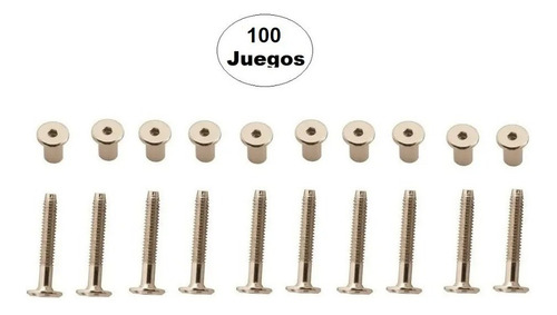 Tornillo Conector 1/4 X 25mm Con Tuerca (100 Juegos)