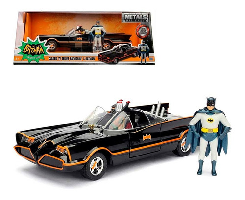 Auto Escala 1:24 Die Cast Batimobill + Figura Batman Classic