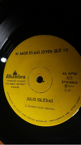 Vinilo Single De  Julio Iglesias  Minueto (o-59