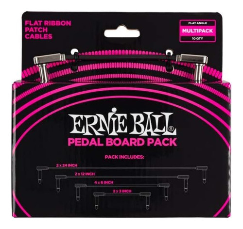 Flat Ribbon Patch Cable Pedalboard Multi-pack, Negro (p06224