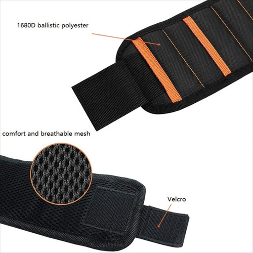 Pulsera Magnética 15 Imanes Resistente Para Herramientas