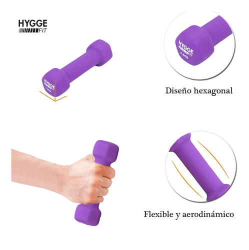 Imagen 4 de 10 de Mancuerna Pesa 0,5 Kg Recubierta Neoprene Funcional Fitness
