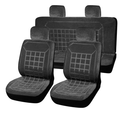 Funda Universal Cubre Asiento Pana Gris Juego 11p