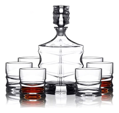 Set Decantador De Whisky + 6 Vasos Labrado De Luxe Modelo 11