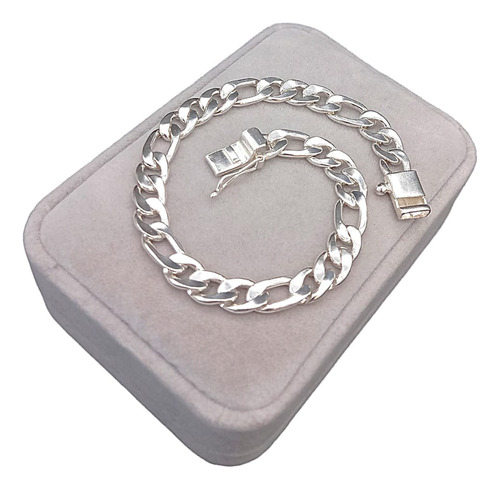 Pulsera Modelo Fígaro De Plata Para Hombre