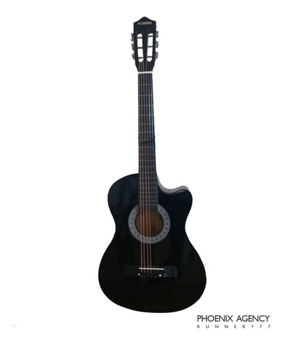 Guitarra Electroacustica Negra Cuerdas De Acero 38 Pulgadas