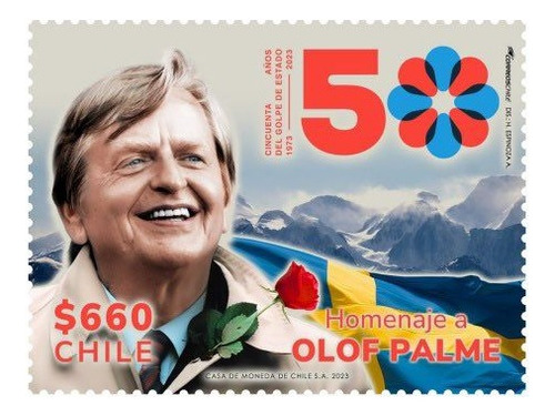 Estampilla Sello Postal / Homenaje A Olof Palme 50 Años 