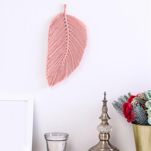 Elegante Tapiz Bohemio De Macramé Con Hojas De Macramé Para