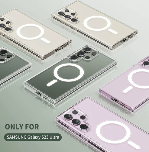 Funda Clear Magsafe Magnetic Antishock Para Samsung Transparente S23 Ultra