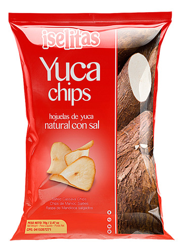 Yuca Chips Iselitas Con Sal 70g (2 Unds)