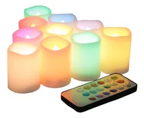 Comprar Choice Set 10 Vela Votiva Llama Luz Led Cambian Color Remoto