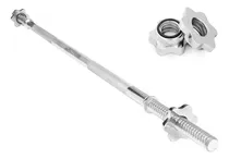 Comprar Barra Pesas Maciza Recta Gym 1.2 Mts Acero Cromada + Roscas Recta Cromada