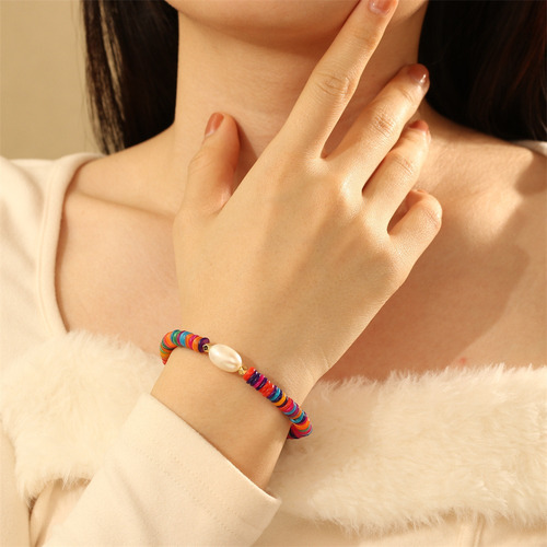 Color Boho Vintage Pearl Pulsera Para Mujeres