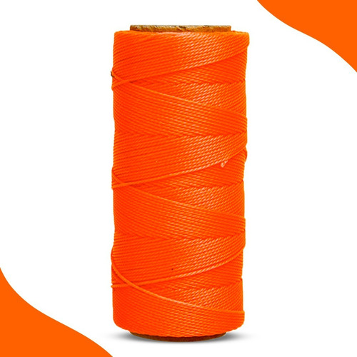 Cordão Encerado 1mm - Fio Cordone Laranja Neon- 100 M - Nybc Cor Laranja Neon