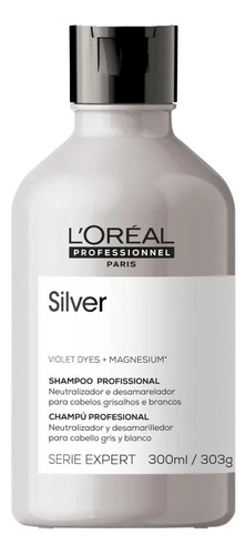 Loreal Shampoo Silver 300ml - Cabelos Brancos E Grisalhos