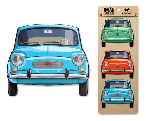 Pack De 3 Imanes Autos - Fiat 600 Estandar Original