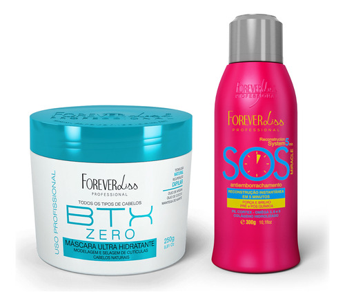 Kit Máscara Volume Zero 250g Com Reconstrutor Sos Forever Li