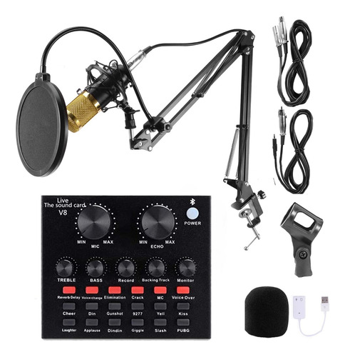 Microfono De Condensador Kit Completo Con Consola Podcast