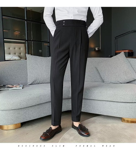 A Pantalon De Vestir Vintage Formal Slim Fit Para Hombre