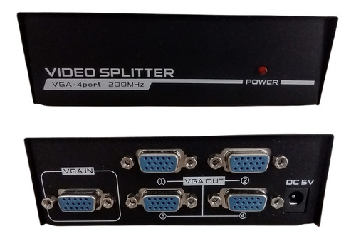 Splitter Vga Multiplicador 1x4 Puertos Divisor Video 200mhz