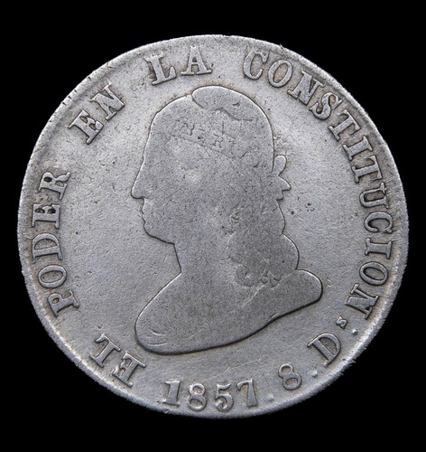 Ecuador 4 Reales 1857 Gj Plata Bueno Km 37