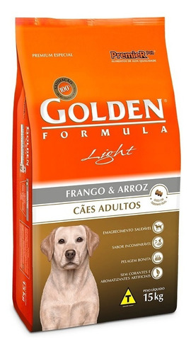 Ração Golden Cães Adultos Light Frango E Arroz 15kg