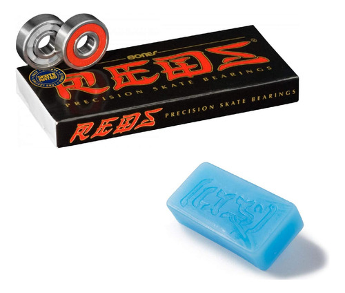 Paquete De 8 Rodamientos Reds Skateboard Con Cera Azul ...