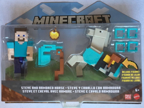 Minecraft Steve And Armored Horse (white Horse)