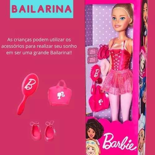 Barbie Profissões Boneca Grande Bailarina 70cm Articulada