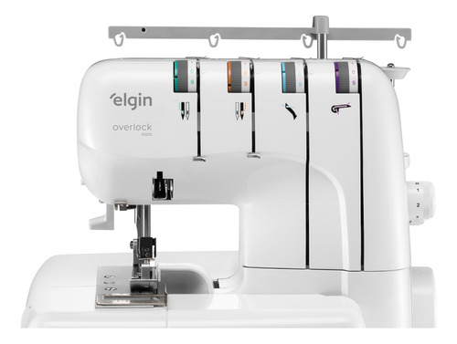Máquina De Costura Elgin Overlock 2000 Portátil Branca 127v
