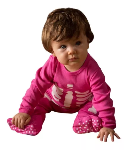 Pijama / Disfraz Esqueleto Bebé Algodón Brilla Oscuridad | Cuotas sin interés