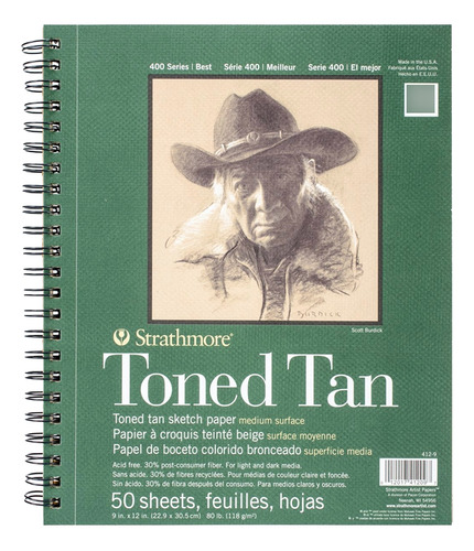 Croquera Dibujo Strathmore Toned Tan 118gr 22,9x30,5cm