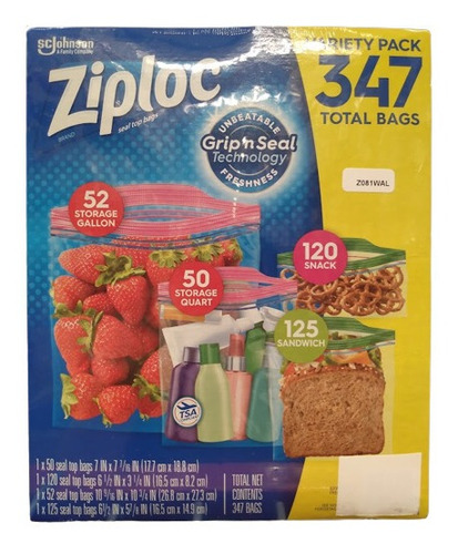 Bolsas Para Alimento Ziploc 347 Piezas