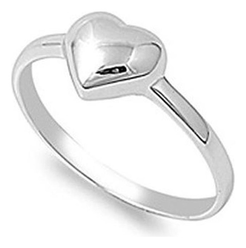 Choose Your Color Sterling Silver Puffed Heart Promise Rin