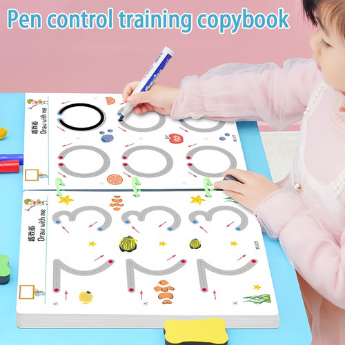 Caderno Infantil Com Caneta E Borracha Apagáveis