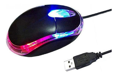 Mouse Alambrico Usb Optico Con Luz Led Ergonomico