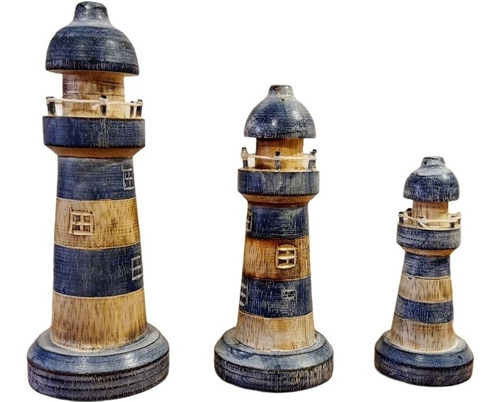 Trio Faros De Madera