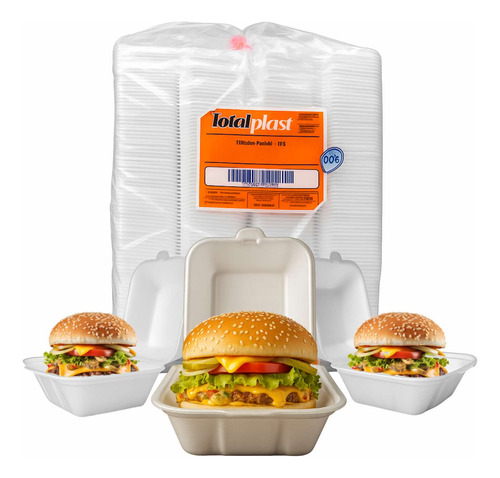 Hamburgueira De Isopor H03 Embalagem Grande Com 400 Unidades
