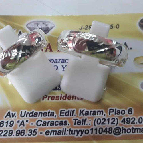 Aros De Boda En Plata Italiana 925