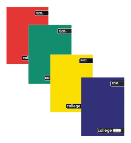 Cuaderno College Mate 7mm 80 Hjs Colores Ross X 10 Uni