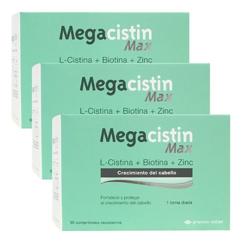 Combo 3 Cajas De Megacistin Max X 30 Comp Anti Caida Cabello