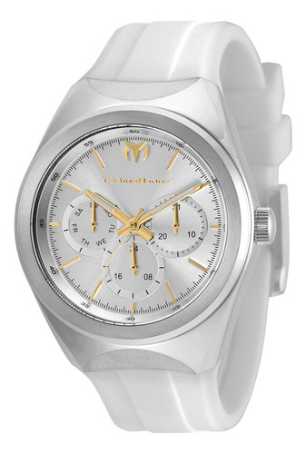 Reloj Para Unisex Technomarine Moonsun Tm-820021 Blanco Color de la correa Plateado