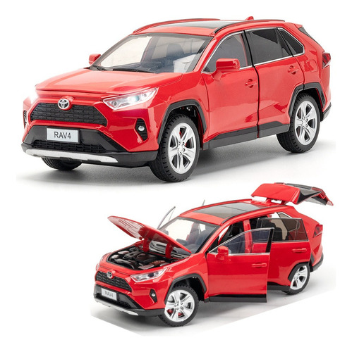 A Carro De Metal Em Miniatura Toyota Rav4 Com Luzes E Som