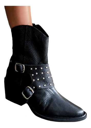 Botas Texanas Mujer Estribo Taco Foliado Enfranje Tachas 460