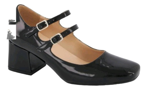 Zapato Alt 6.5cm Sintetic Negro-negro Charol 334-7546 Andrea