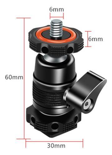 Adaptador Miniesférico Para Cámara Y Luz Led, Tornillo De 1/
