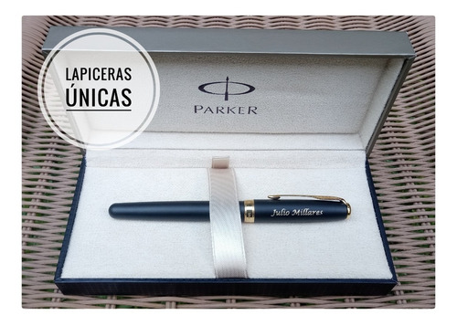 Lapicera Pluma Parker Sonnet Negro Matte Personalizada