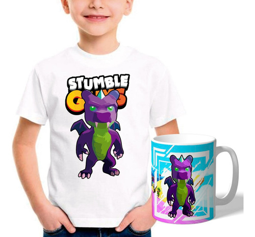 Remera Combo Con Taza Plastica Stumble Guys