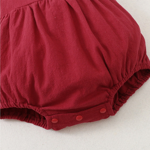 2pcs Mameluco Verano Tierno De Tirantes Bebé 0-9 M Con Gorro Bordó 6-9 M Geométrico